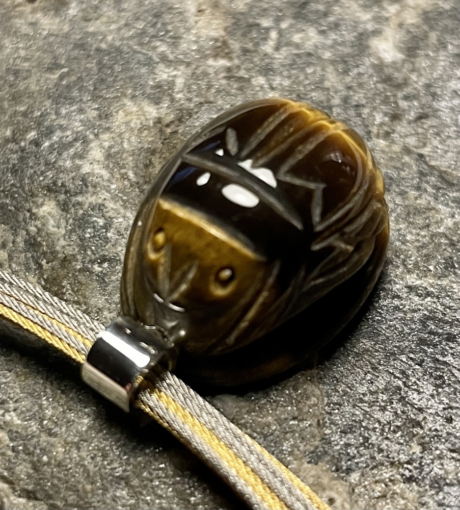 Skarabäus Anhänger Tigerauge 925 Silber